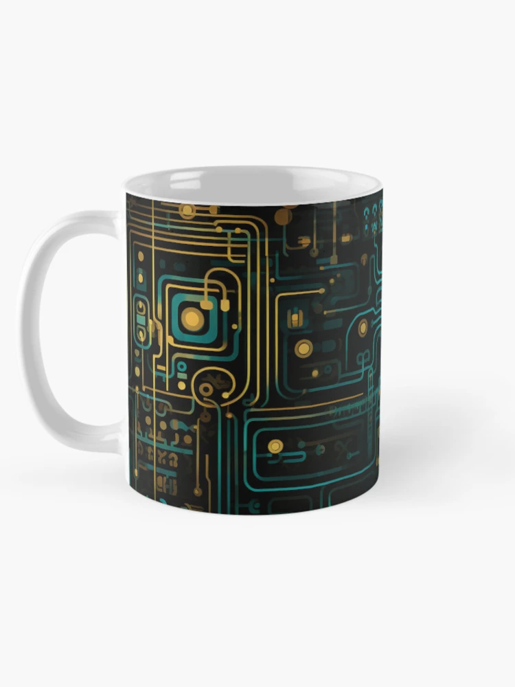 Thumbnail 5 of 6, Coffee Mug, Digital Code Abstract Pattern designed and sold by SideSignal.