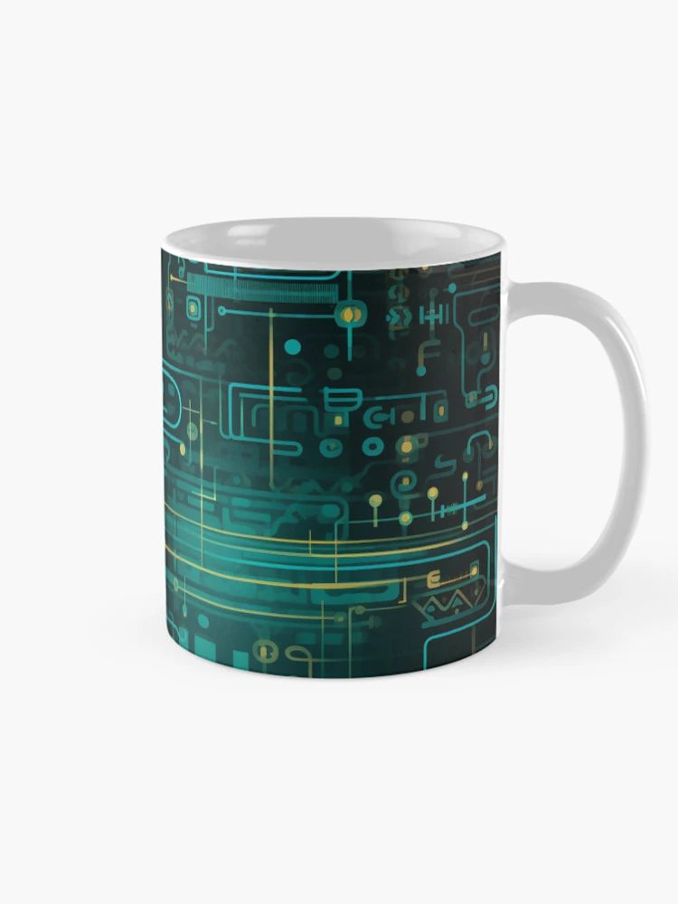 Thumbnail 3 of 6, Coffee Mug, Digital Code Abstract Pattern designed and sold by SideSignal.