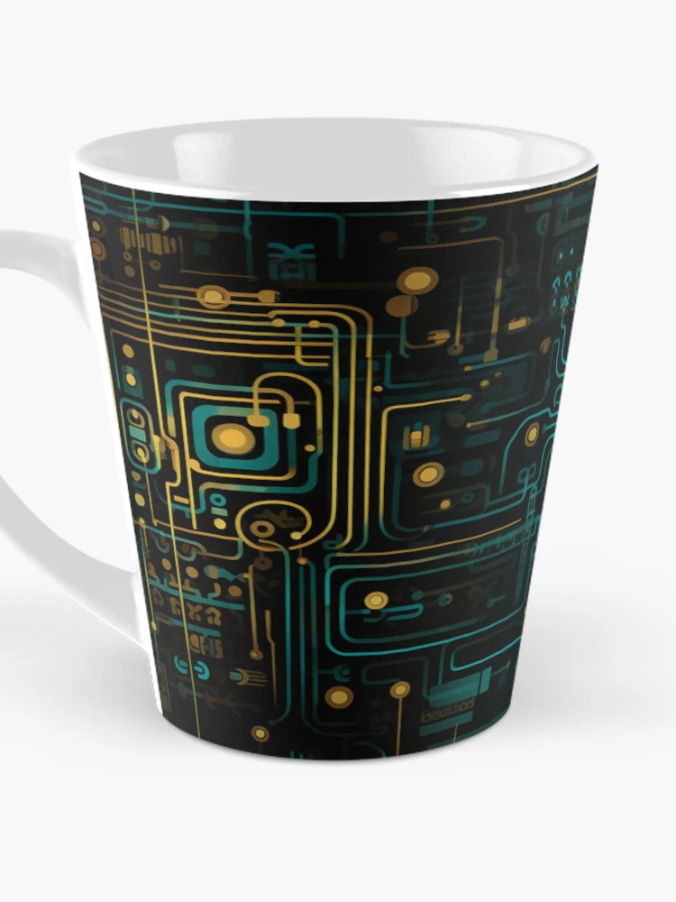 Thumbnail 3 of 4, Coffee Mug, Digital Code Abstract Pattern designed and sold by SideSignal.