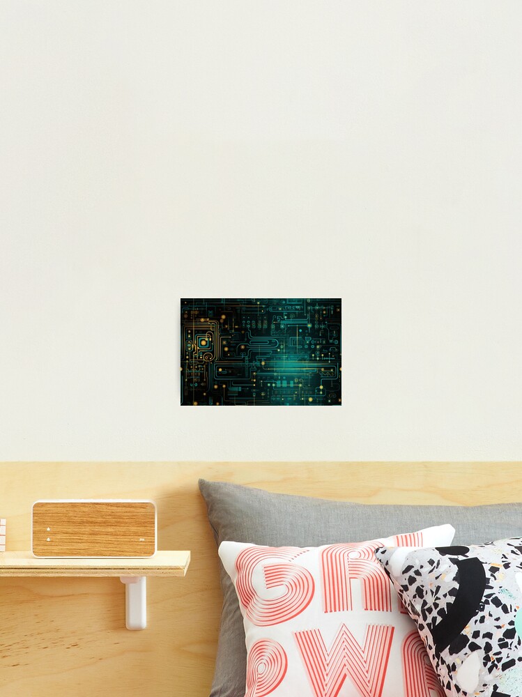 Thumbnail 2 of 3, Photographic Print, Digital Code Abstract Pattern designed and sold by SideSignal.