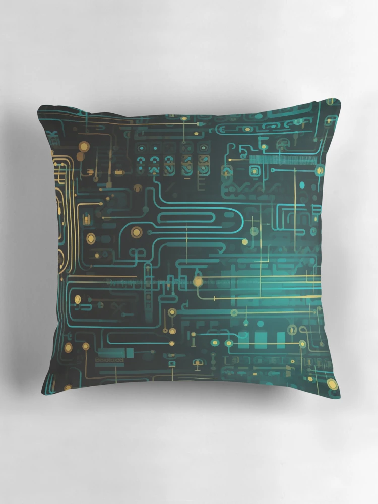 Thumbnail 3 of 4, Pillow, Digital Code Abstract Pattern designed and sold by SideSignal.