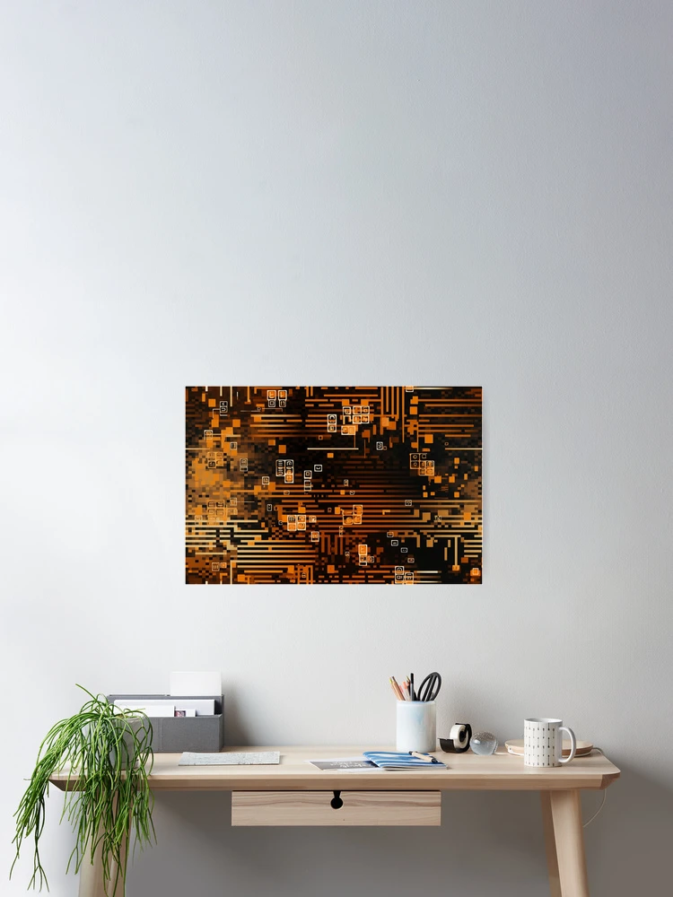 Thumbnail 2 of 3, Poster, Digital Code Abstract Pattern designed and sold by SideSignal.