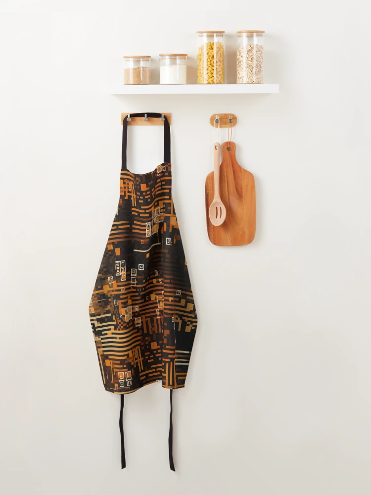 Thumbnail 4 of 6, Apron, Digital Code Abstract Pattern designed and sold by SideSignal.