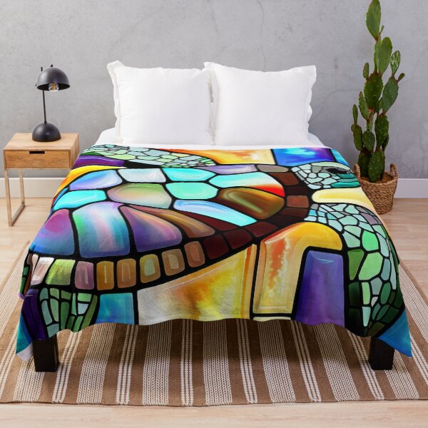 Item preview, Sea Turtle Stained Glass design designed and sold by CattyCornerPOD.