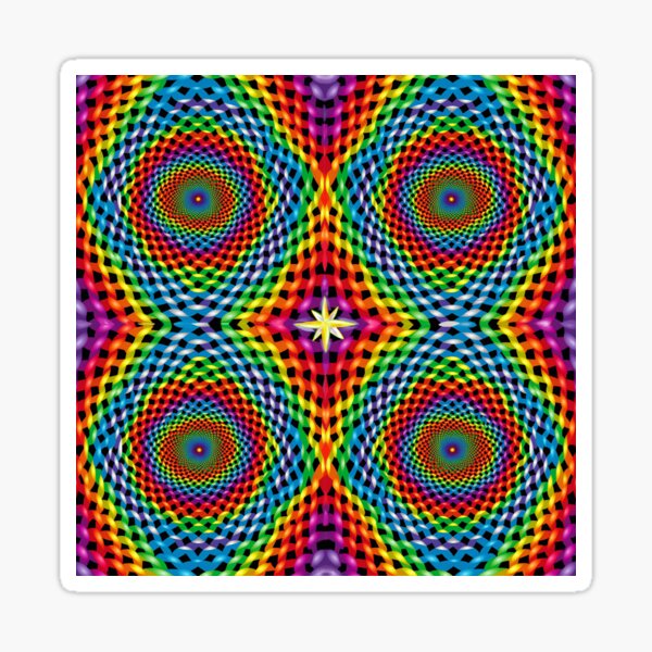 Item preview, Rainbow optical illusion crazy hippy circles  designed and sold by NuttyCottage.