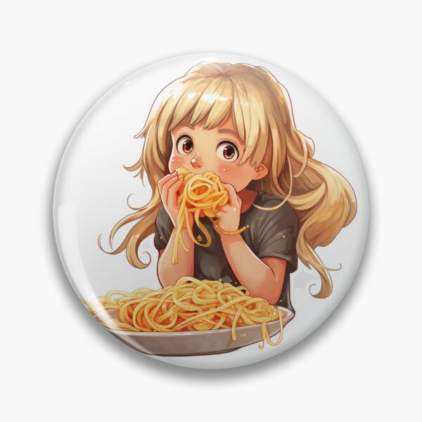 Item preview, Cute Girl Eating Spaghetti designed and sold by Riverside-Moon.