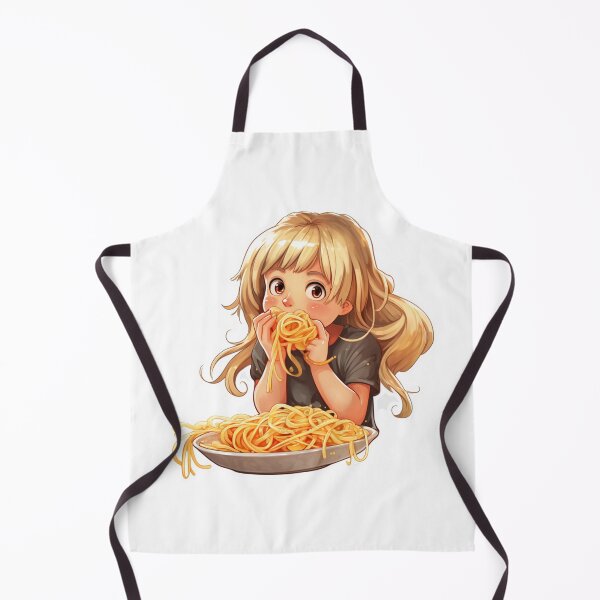 Item preview, Cute Girl Eating Spaghetti designed and sold by Riverside-Moon.