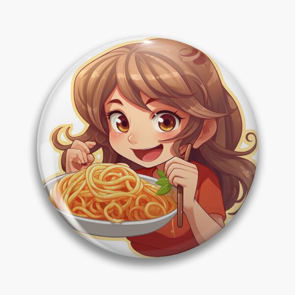 Item preview, Cute Girl Eating Spaghetti designed and sold by Riverside-Moon.
