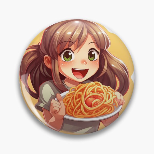 Item preview, Cute Girl Eating Spaghetti designed and sold by Riverside-Moon.