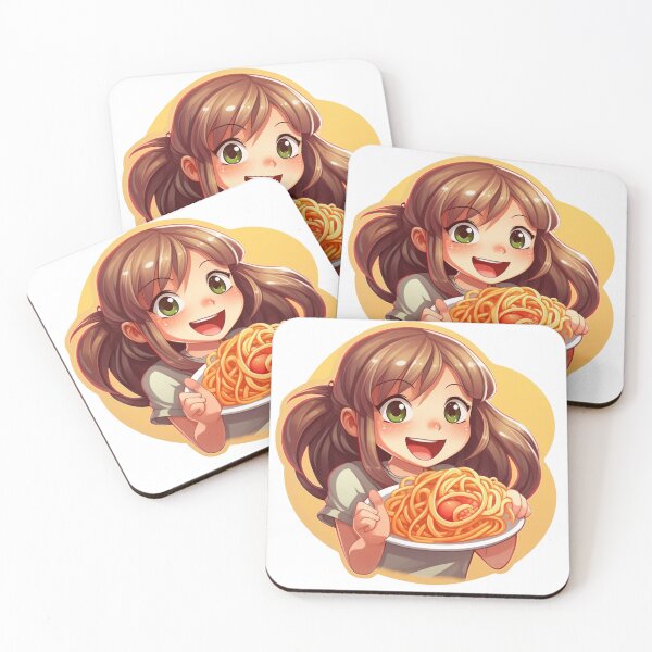 Item preview, Cute Girl Eating Spaghetti designed and sold by Riverside-Moon.
