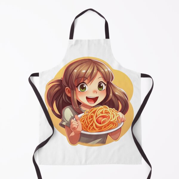 Item preview, Cute Girl Eating Spaghetti designed and sold by Riverside-Moon.