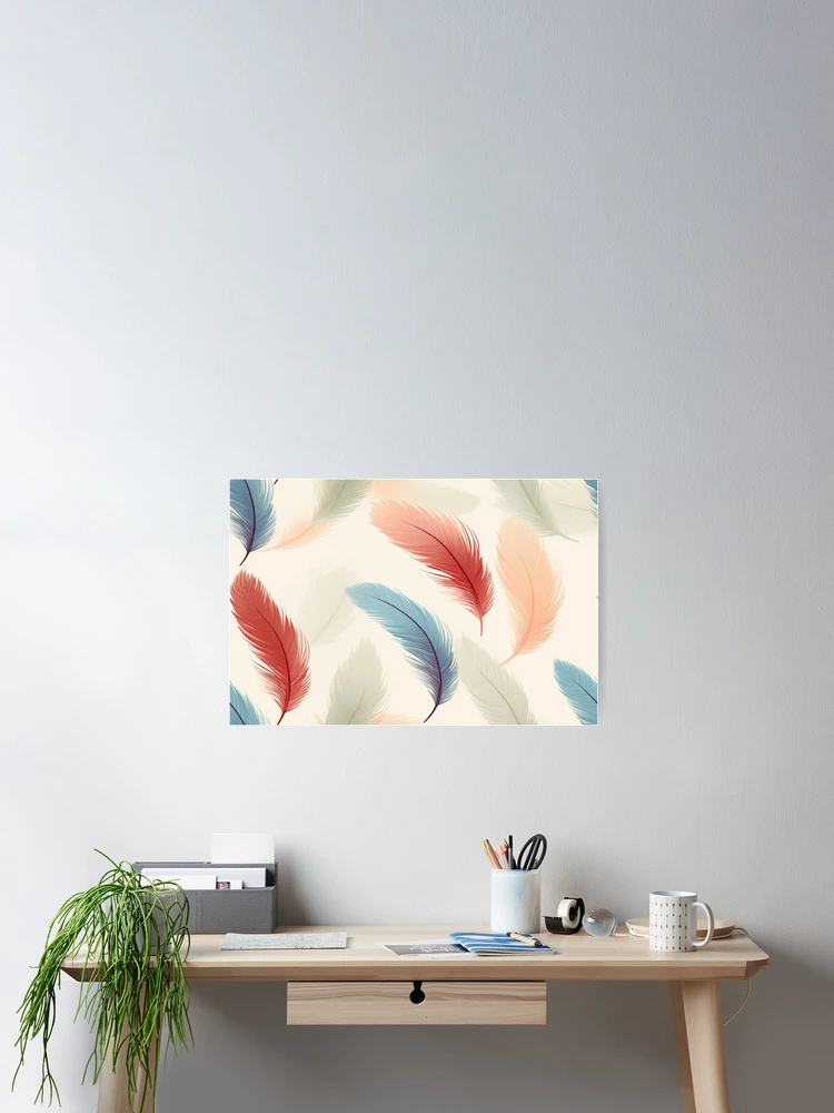 Thumbnail 2 of 3, Poster, Feather Pattern designed and sold by SideSignal.