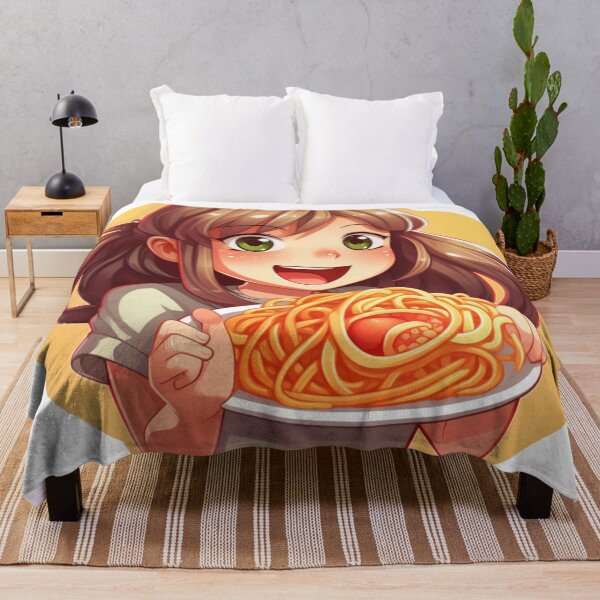 Item preview, Cute Girl Eating Spaghetti designed and sold by Riverside-Moon.