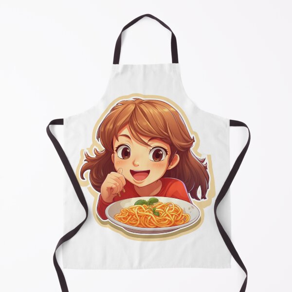 Item preview, Cute Girl Eating Spaghetti designed and sold by Riverside-Moon.