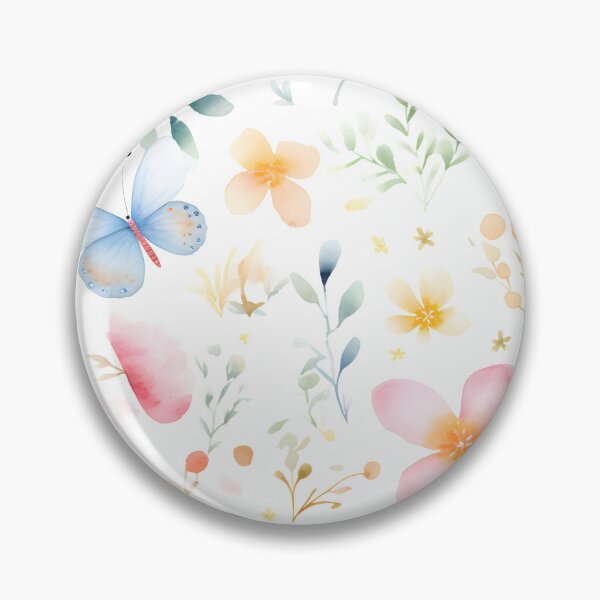 Item preview, flowers and butterflies, abstract, hand-drawn, watercolor illustrations designed and sold by aiartbay.