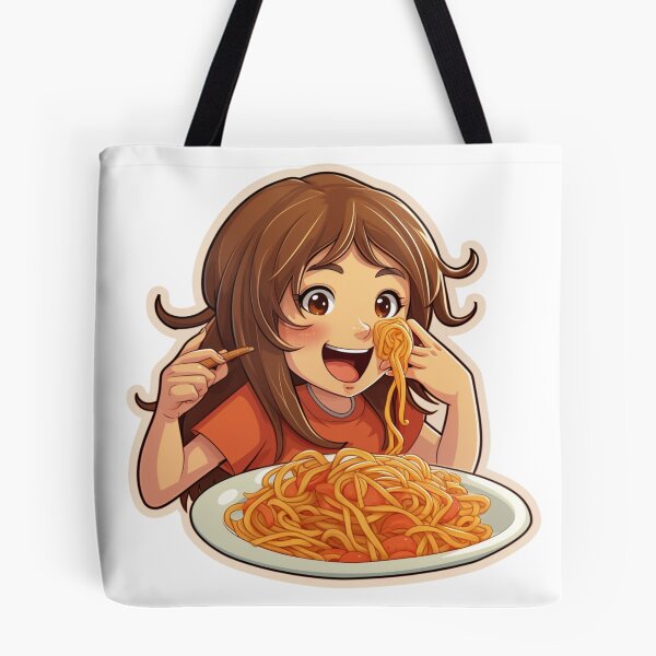 Item preview, Cute Girl Eating Spaghetti designed and sold by Riverside-Moon.
