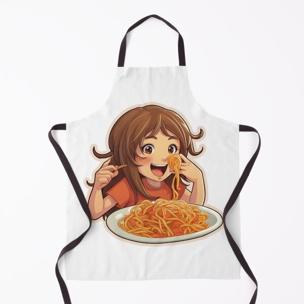 Item preview, Cute Girl Eating Spaghetti designed and sold by Riverside-Moon.