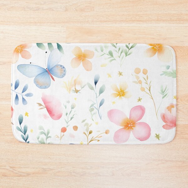 Item preview, flowers and butterflies, abstract, hand-drawn, watercolor illustrations designed and sold by aiartbay.
