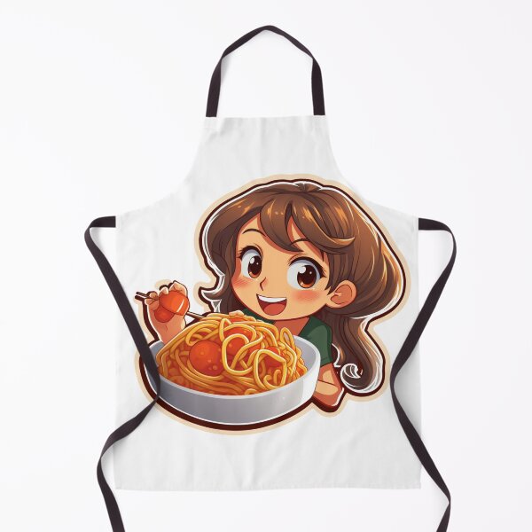 Item preview, Cute Girl Eating Spaghetti designed and sold by Riverside-Moon.