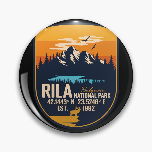 Item preview, Rila National Park Bulgaria Retro Badge designed and sold by mountainfad.