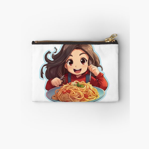 Item preview, Cute Girl Eating Spaghetti designed and sold by Riverside-Moon.