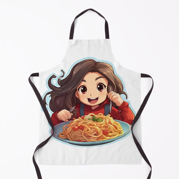 Item preview, Cute Girl Eating Spaghetti designed and sold by Riverside-Moon.