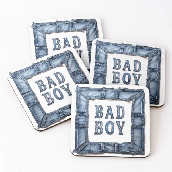 Item preview, Bad boy, jeans letters in the jeans frame, old blue jeans, blue artwork designed and sold by silent-violin.