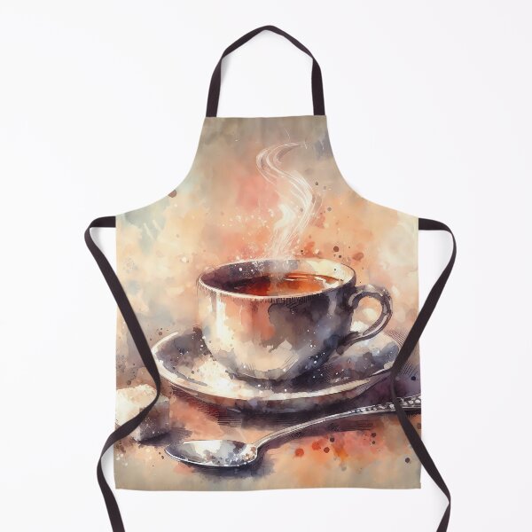 Artikelvorschau, Eine Tasse Kaffee mit Zuckerwürfeln und Löffel-Aquarellmalerei entworfen und verkauft von Coffee Lifestyle.