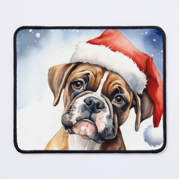 Item preview, cute Christmas dog, boxer puppy as Santa Claus designed and sold by WallyPink.