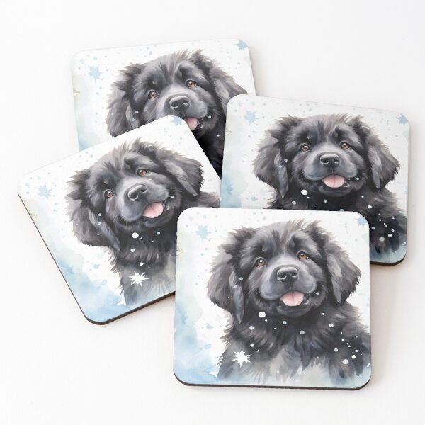 Item preview, cute Newfoundland Christmas dog puppy designed and sold by WallyPink.
