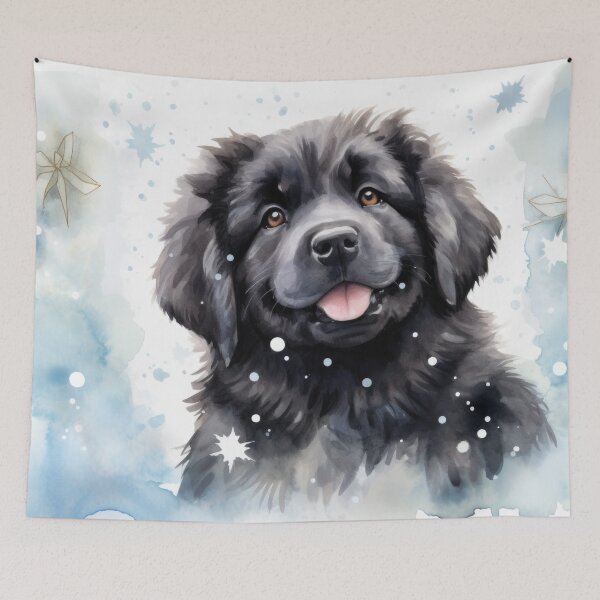 Item preview, cute Newfoundland Christmas dog puppy designed and sold by WallyPink.