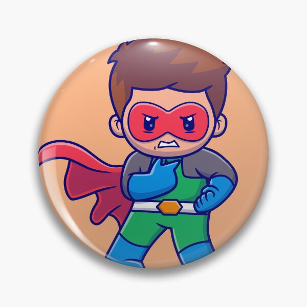 Item preview, "Playful Superhero with Pistol Gun Cartoon Vector Icon designed and sold by hjian8219.