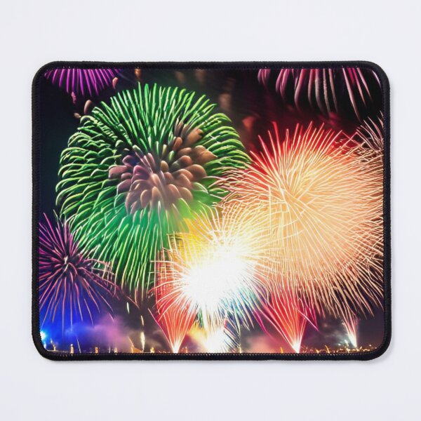 Item preview, AI generated fireworks show in a town by water designed and sold by Tinkerbell678.