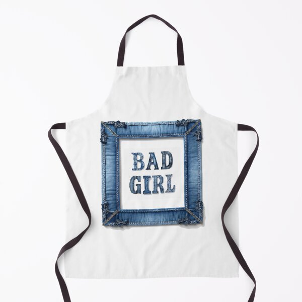Item preview, Bad girl, jeans letters in the jeans frame, old blue jeans, blue artwork designed and sold by silent-violin.