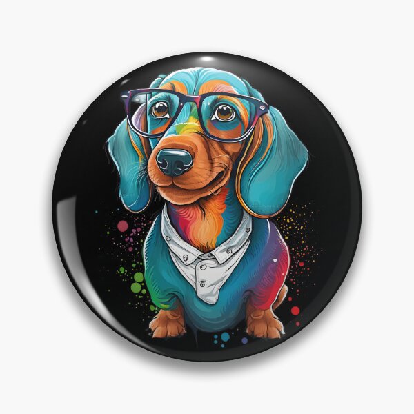 Item preview, Colorful Kawaii Dachshund Hipster designed and sold by Leonardo Palumbo.