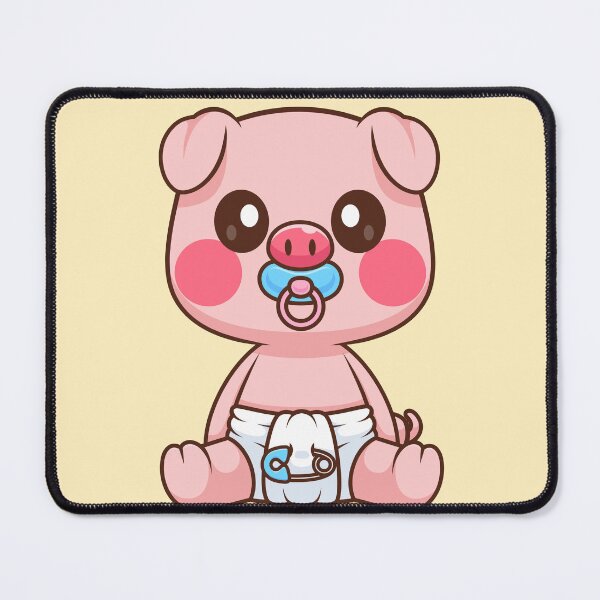 Item preview, Adorable Baby Pig with Pacifier and Diaper Cartoon Icon designed and sold by hjian8219.