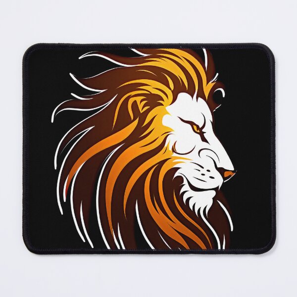 Item preview, The Lion head in orange in the style of dark amber and white designed and sold by MagicColorPrint.