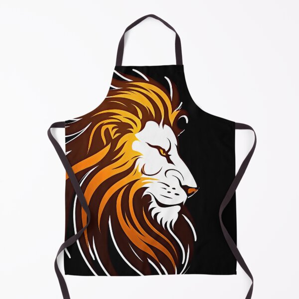 Item preview, The Lion head in orange in the style of dark amber and white designed and sold by MagicColorPrint.