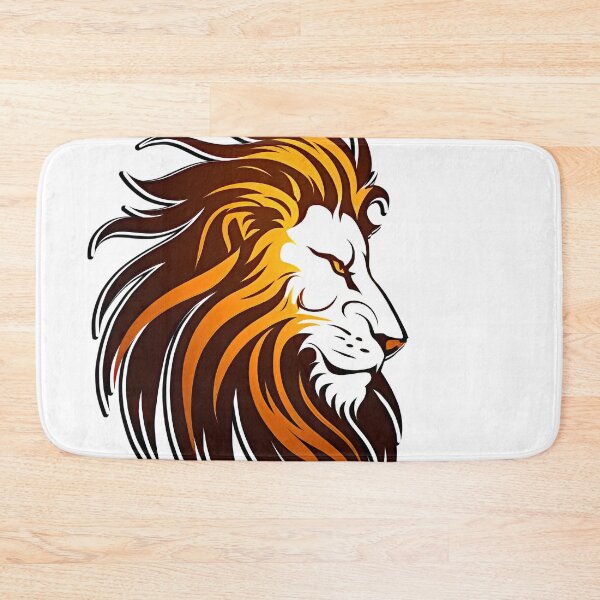 Item preview, The Lion head in orange in the style of dark amber and white designed and sold by MagicColorPrint.