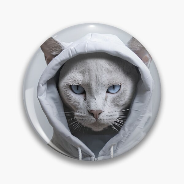 Item preview, Photorealistic Cat Portrait with Blue Eyes in Hooded Sweatshirt  designed and sold by TinyTints.