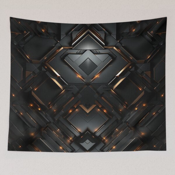 Item preview, Future Tech Abstract Geometric Black designed and sold by dreamingbliss.