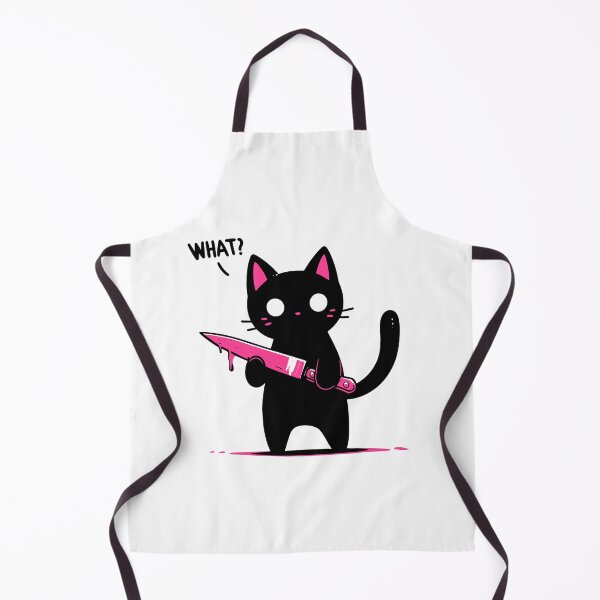 Item preview, Cat what? Murderous Black Cat with knife designed and sold by TomFrontierArt.