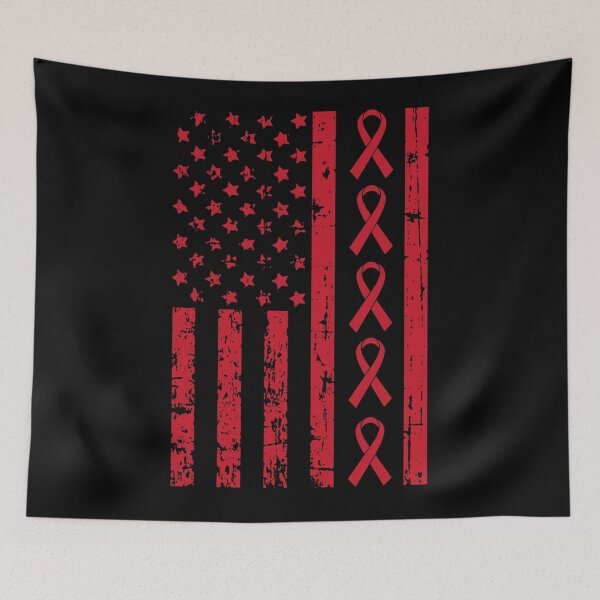 Item preview, American Flag HIV Aids Brain Aneurysm Stroke Awareness Gifts designed and sold by EagmianPheolea.