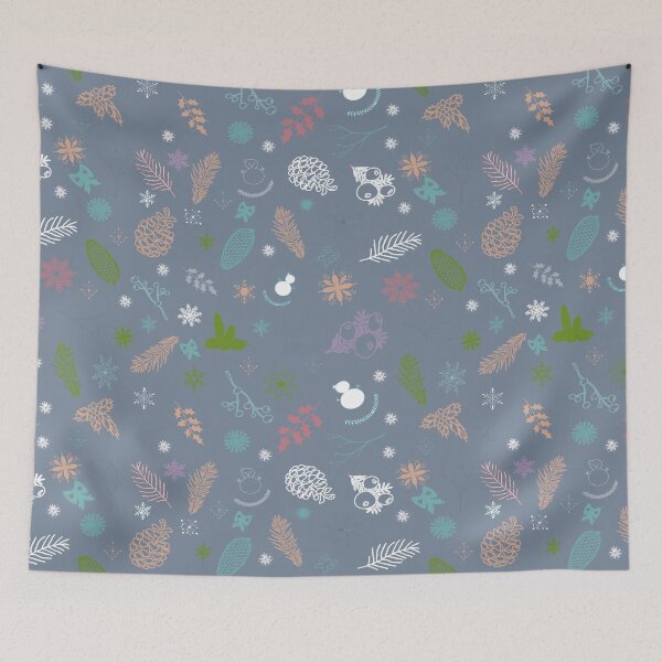 Item preview, Winter Woodland Harmony Pattern on Gray designed and sold by ara-designs.