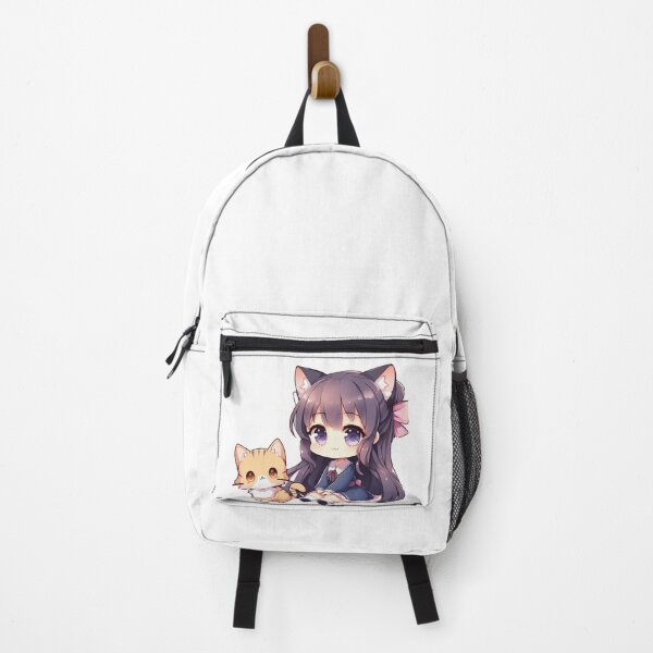 Item preview, chibi Anime girl with orange cat designed and sold by Wxjtecki.