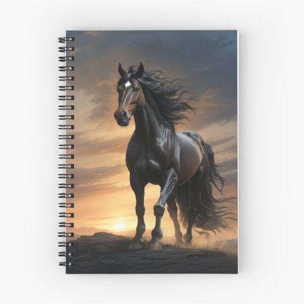 Item preview, Black horse, mountains and sun, wallpaper designed and sold by Damian Sobczyk.