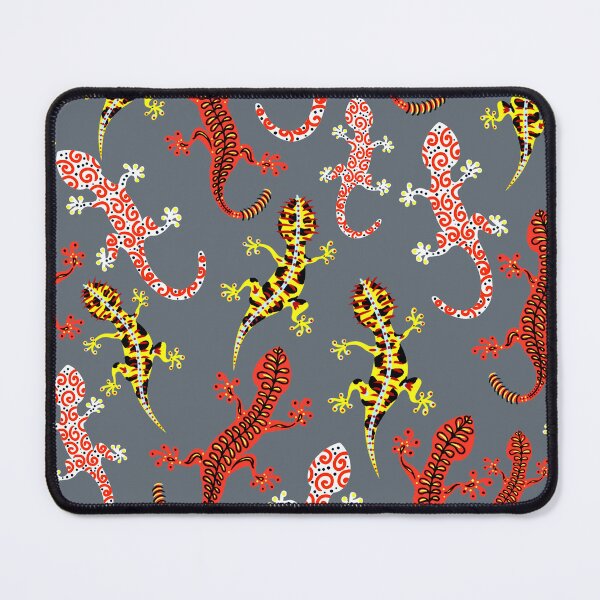 Item preview, TRIBAL GECKOS - grey background designed and sold by susyrdesign.
