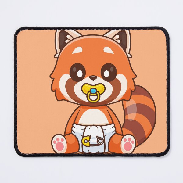 Item preview, Charming Baby Red Panda with Pacifier and Diaper Cartoon Icon designed and sold by hjian8219.