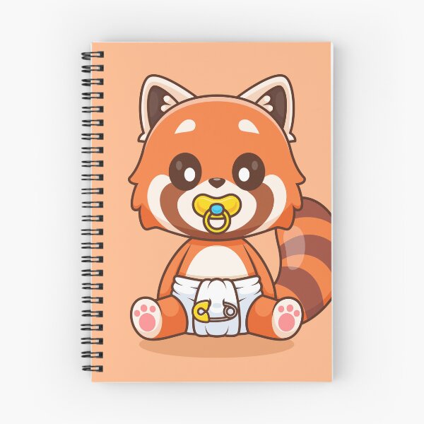 Item preview, Charming Baby Red Panda with Pacifier and Diaper Cartoon Icon designed and sold by hjian8219.
