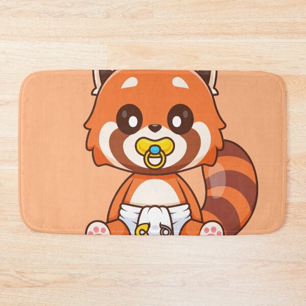 Item preview, Charming Baby Red Panda with Pacifier and Diaper Cartoon Icon designed and sold by hjian8219.